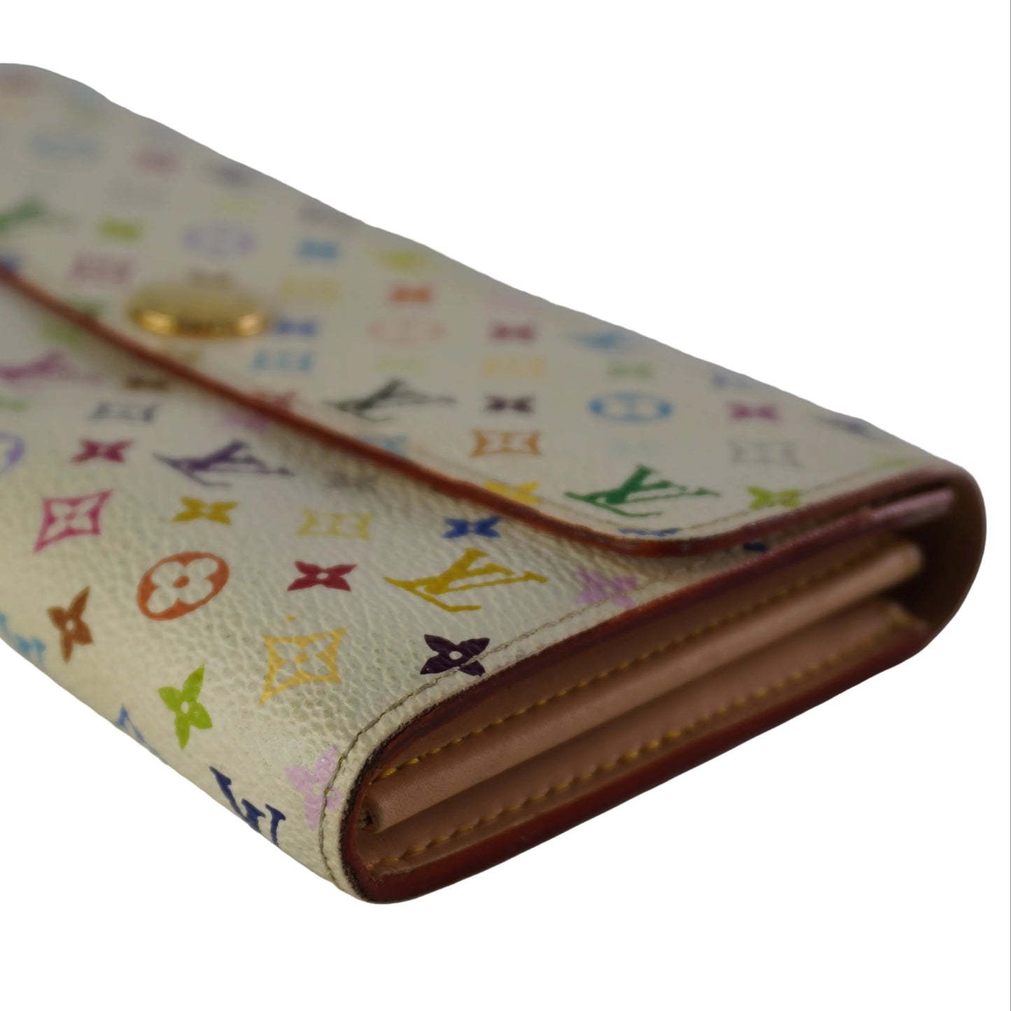 Louis Vuitton	White Multicolor Monogram Wallet
