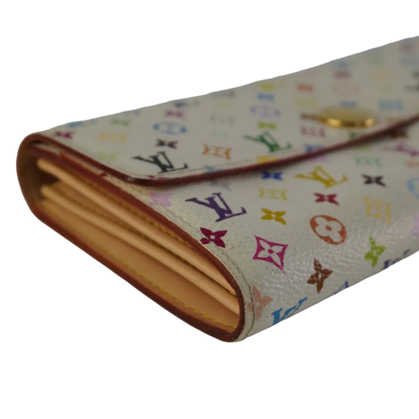 Louis Vuitton	White Multicolor Monogram Wallet