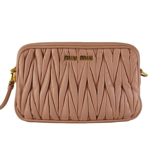 Miu Miu Quilted Camera Bag Pink
