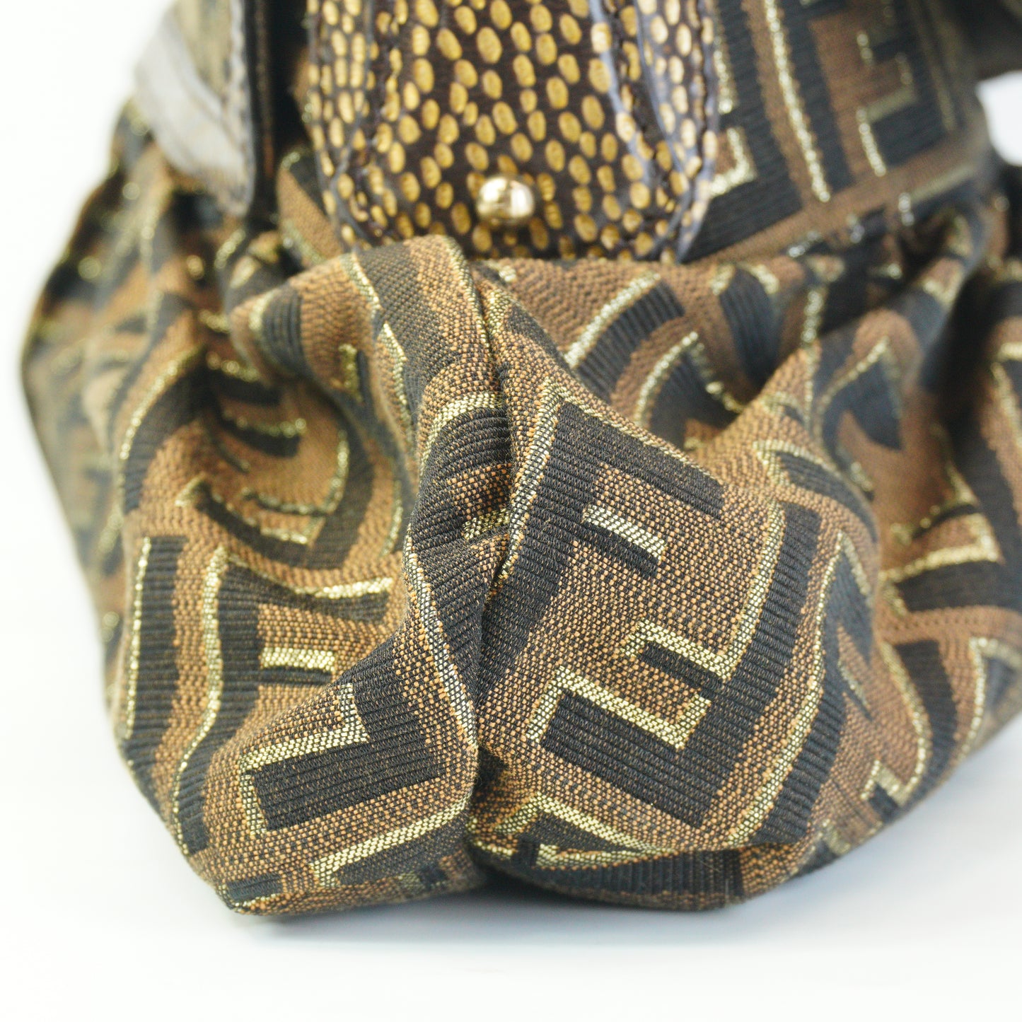 Fendi zucca Chef Flap Shoulder Bag Dark Brown Medium GHW
