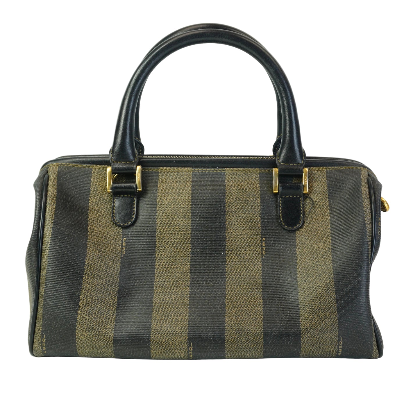 Fendi Vintage Pequin Mini Boston Bag Black  Medium GHW