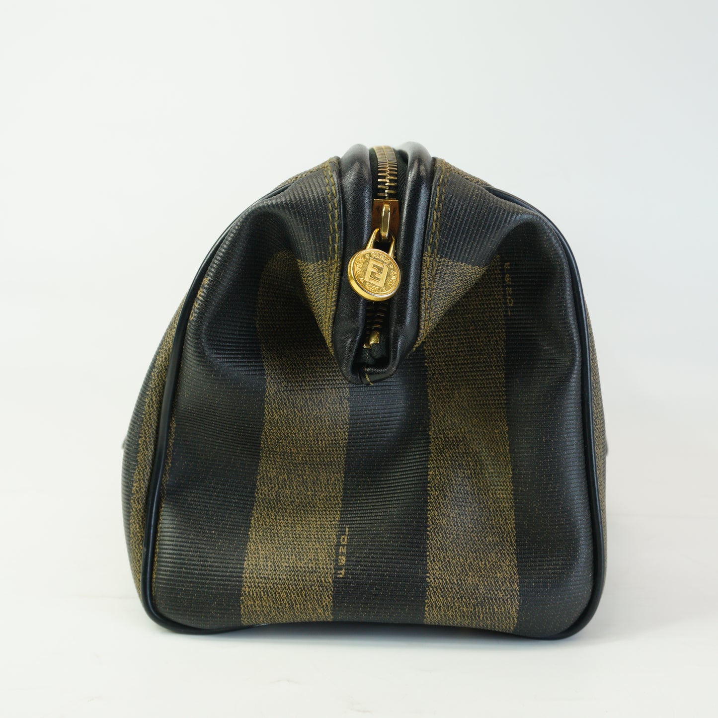 Fendi Vintage Pequin Mini Boston Bag Black  Medium GHW