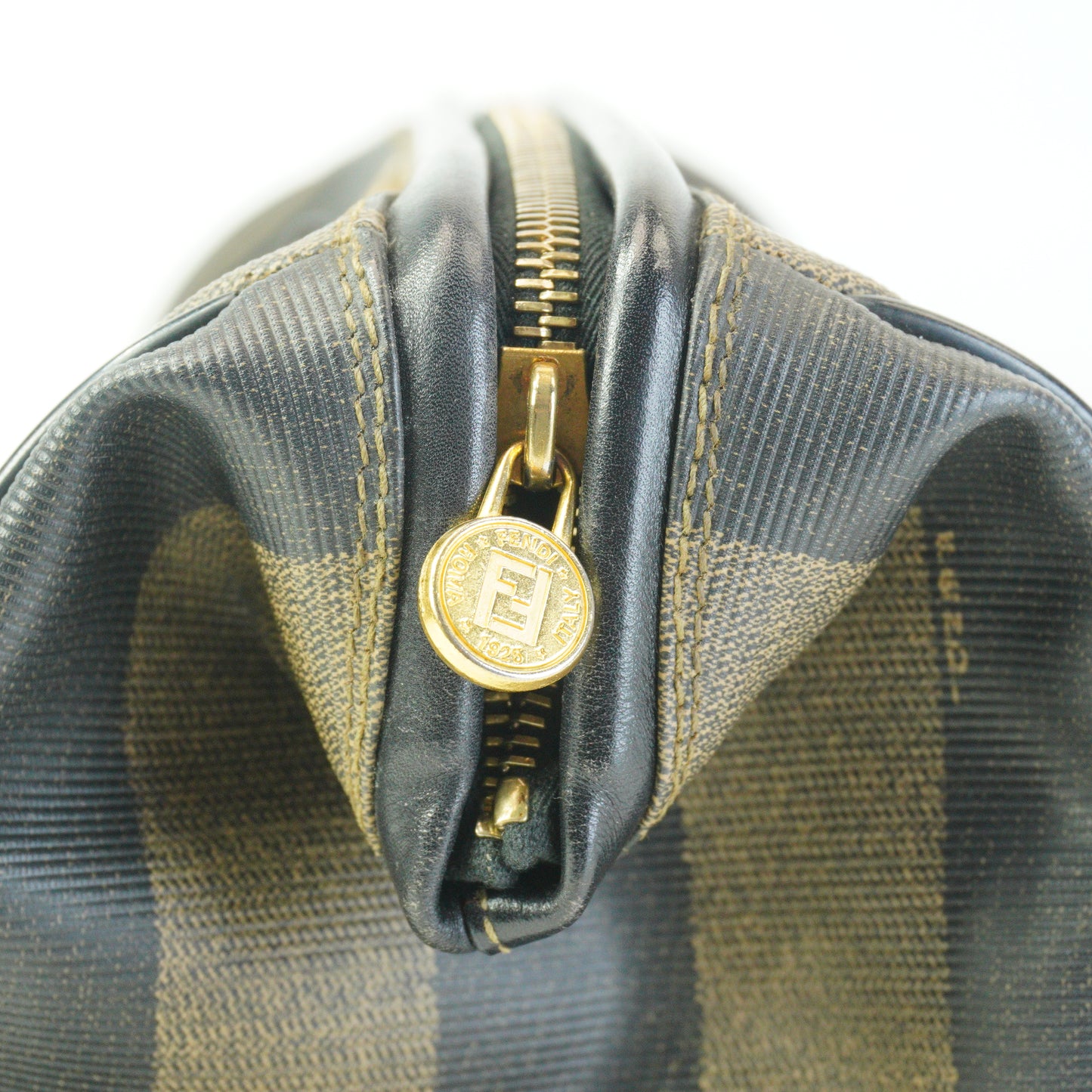 Fendi Vintage Pequin Mini Boston Bag Black  Medium GHW