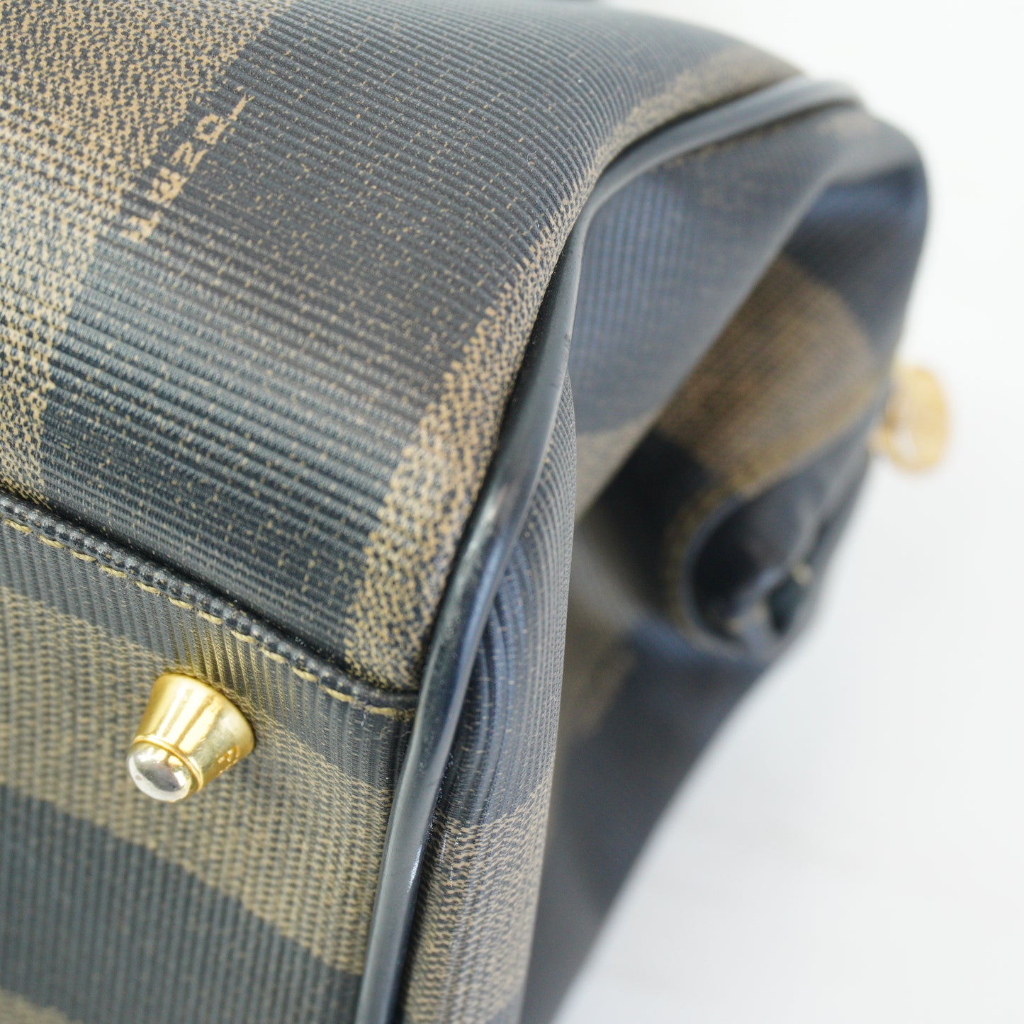 Fendi Vintage Pequin Mini Boston Bag Black  Medium GHW
