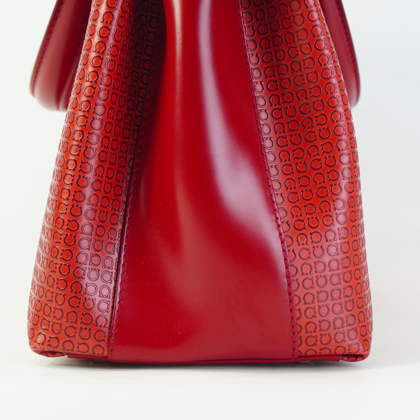 Salvatore Ferregamo Gancini Top Handle Tote Bag Red Small GHW