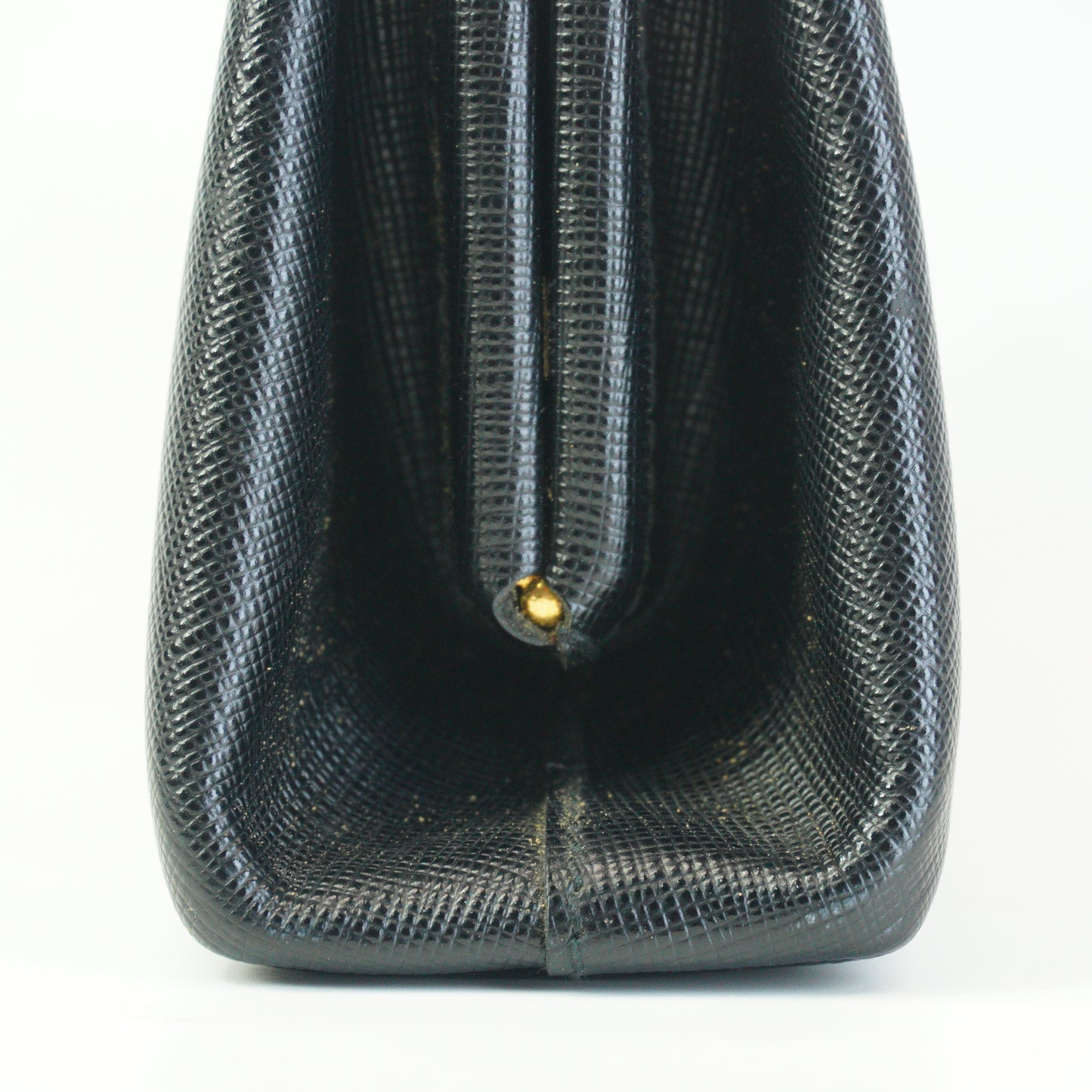 Prada Saffiano Lux East-west Frame Medium Clutch Black GHW