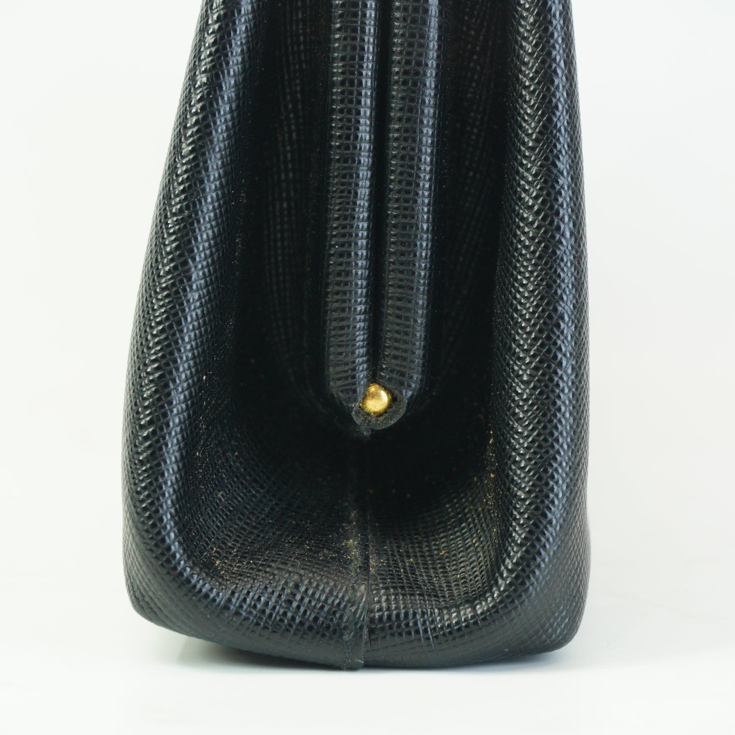 Prada Saffiano Lux East-west Frame Medium Clutch Black GHW