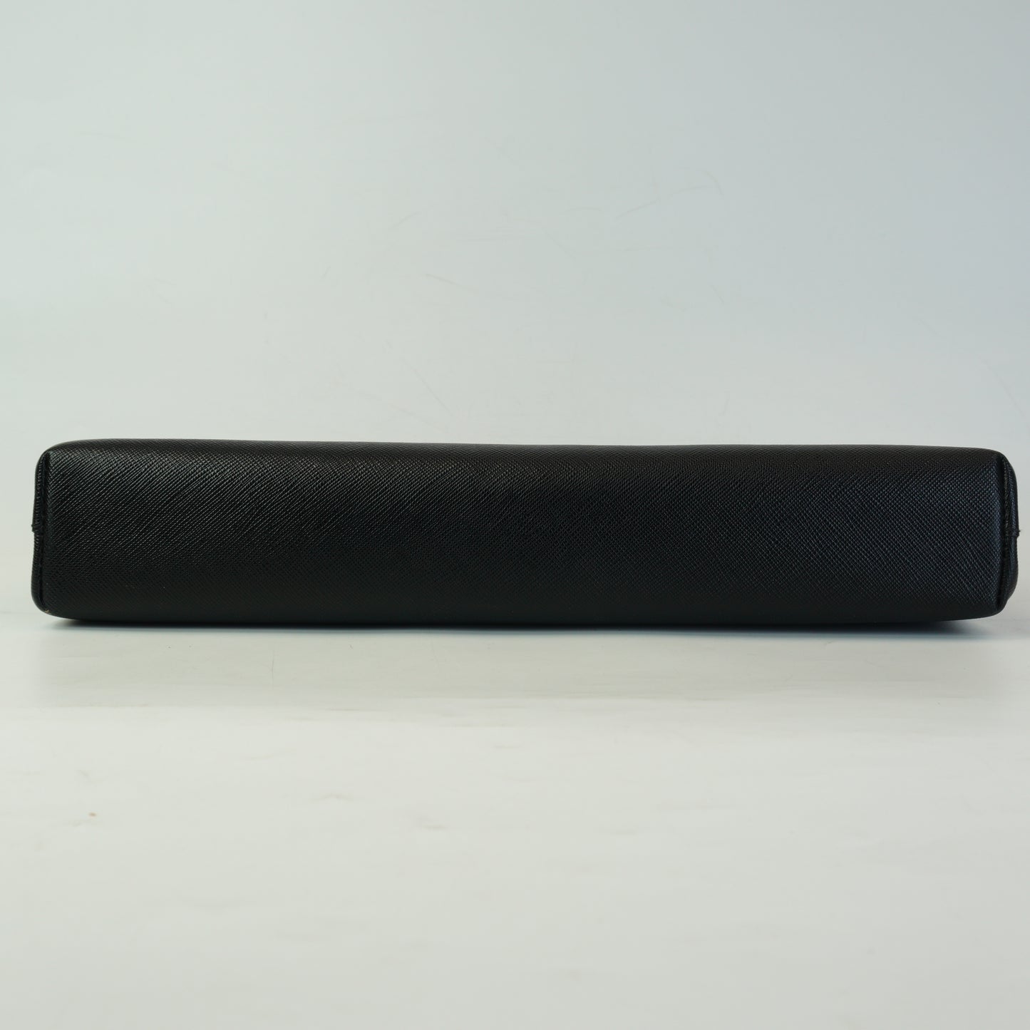 Prada Saffiano Lux East-west Frame Medium Clutch Black GHW