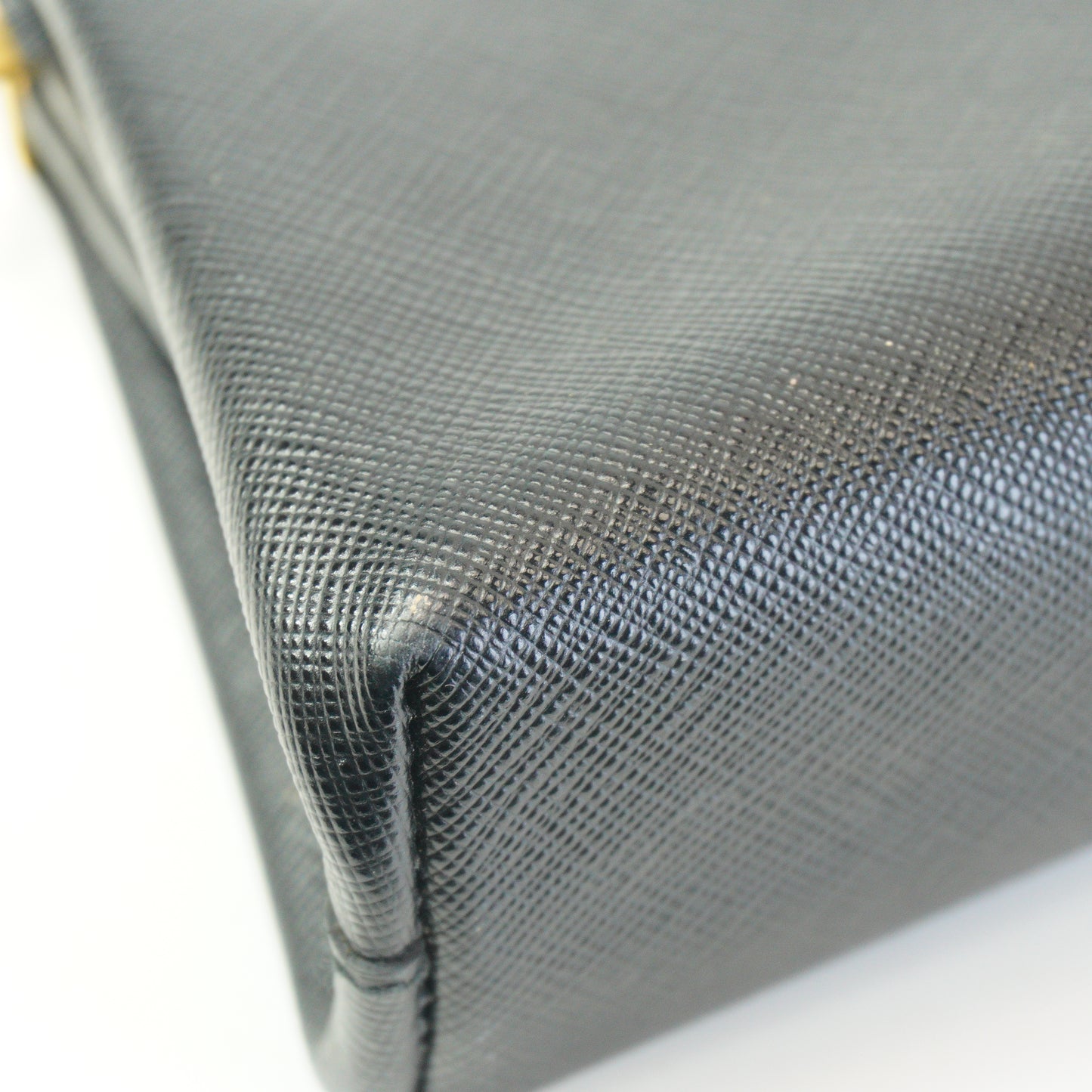 Prada Saffiano Lux East-west Frame Medium Clutch Black GHW