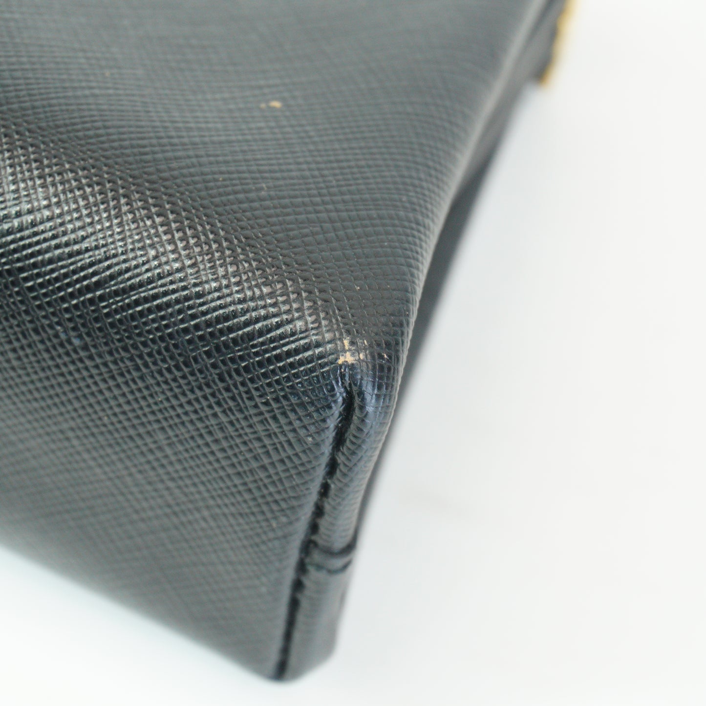 Prada Saffiano Lux East-west Frame Medium Clutch Black GHW
