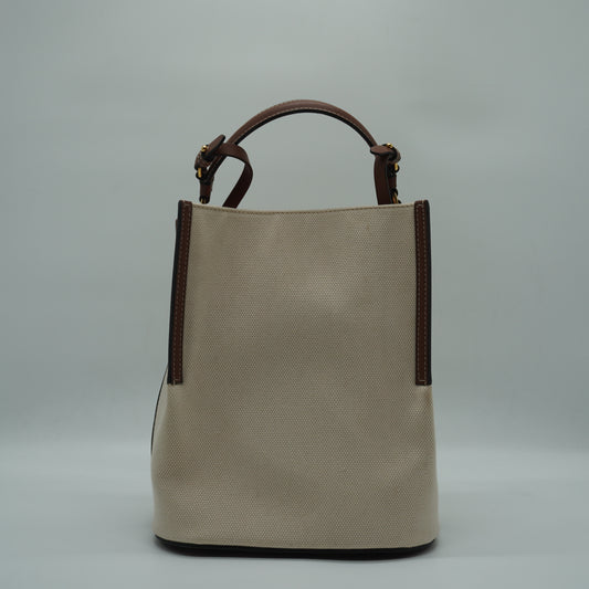 Burberry	Small Peggy Canvas Bucket Bag GHW