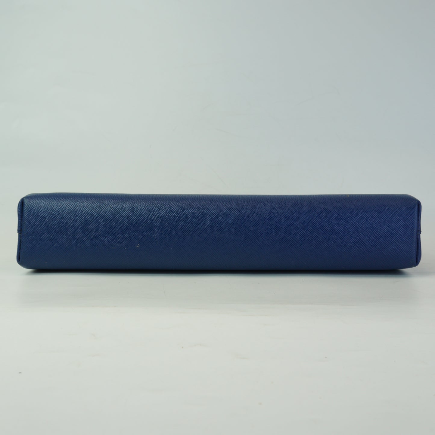 Prada Saffiano Lux East-west Frame Medium Clutch Blue GHW