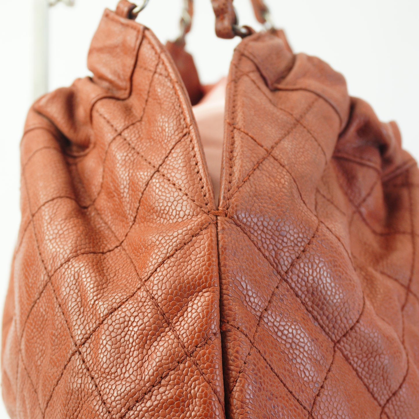 Chanel Elastic CC Shoulder Bag Brown Large SHW