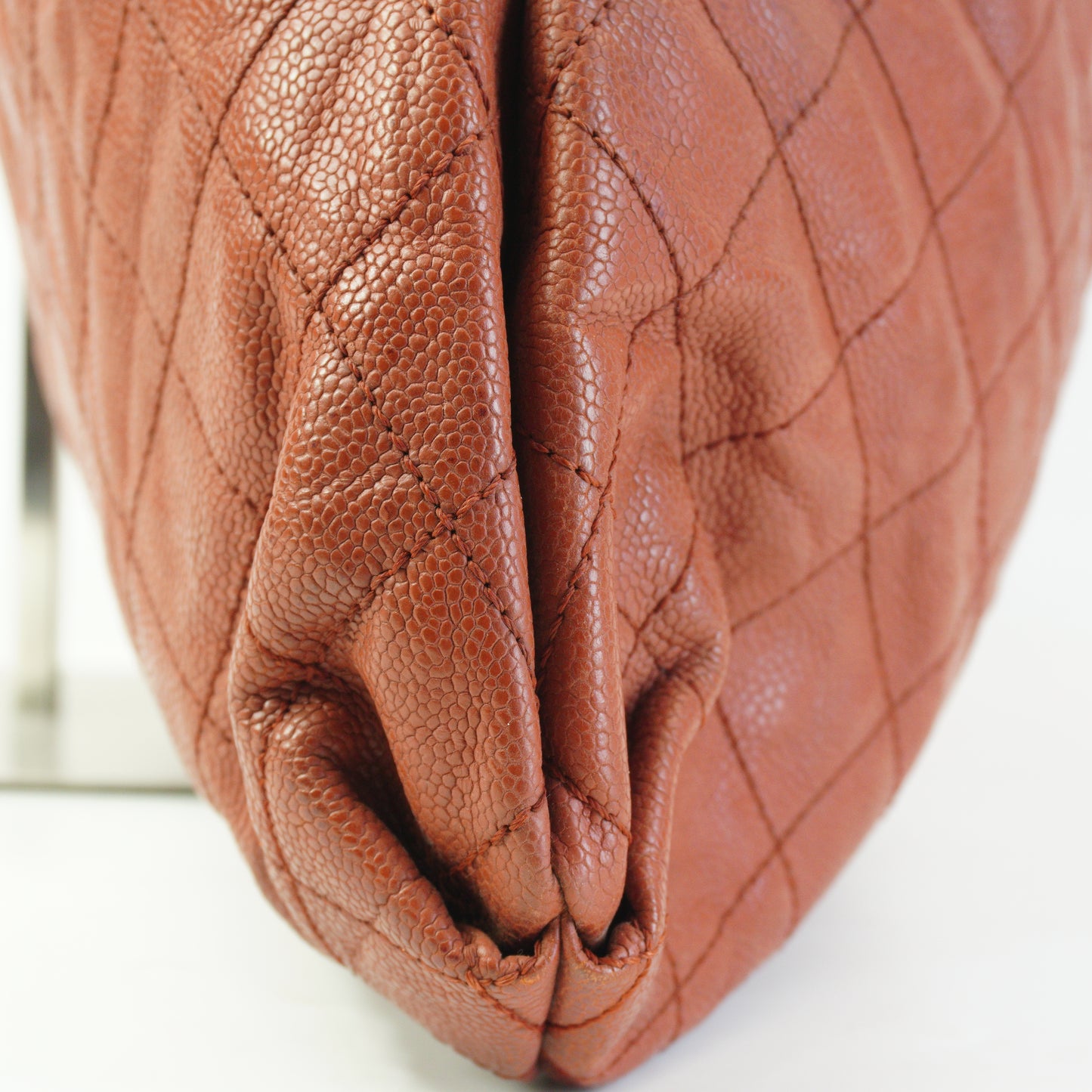 Chanel Elastic CC Shoulder Bag Brown Large SHW