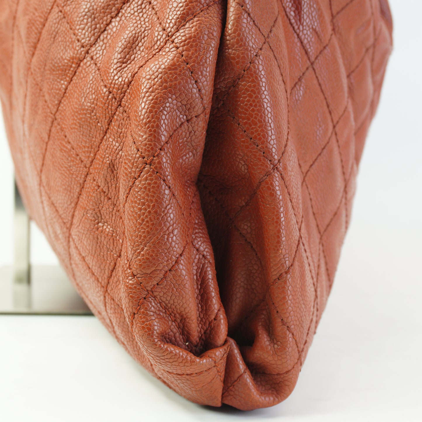 Chanel Elastic CC Shoulder Bag Brown Large SHW