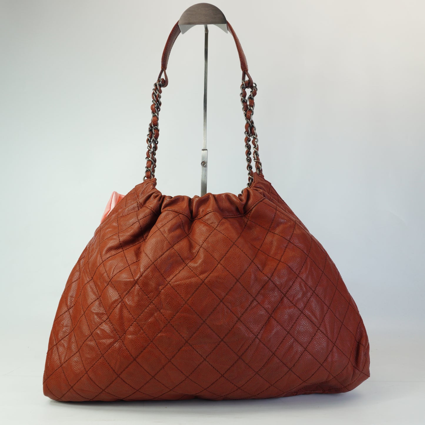 Chanel Elastic CC Shoulder Bag Brown Large SHW
