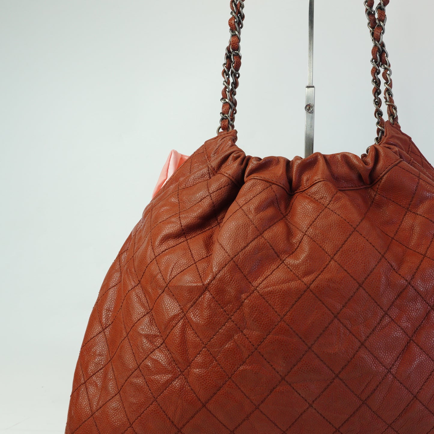 Chanel Elastic CC Shoulder Bag Brown Large SHW
