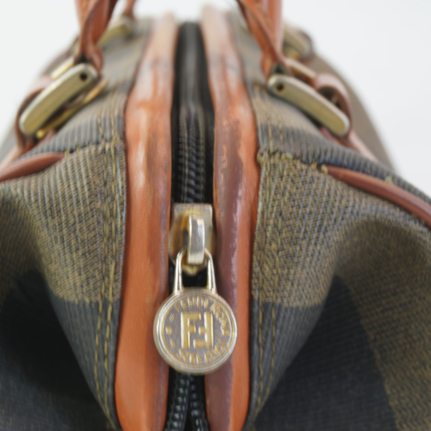 Fendi Pequin Boston Bag GHW Medium
