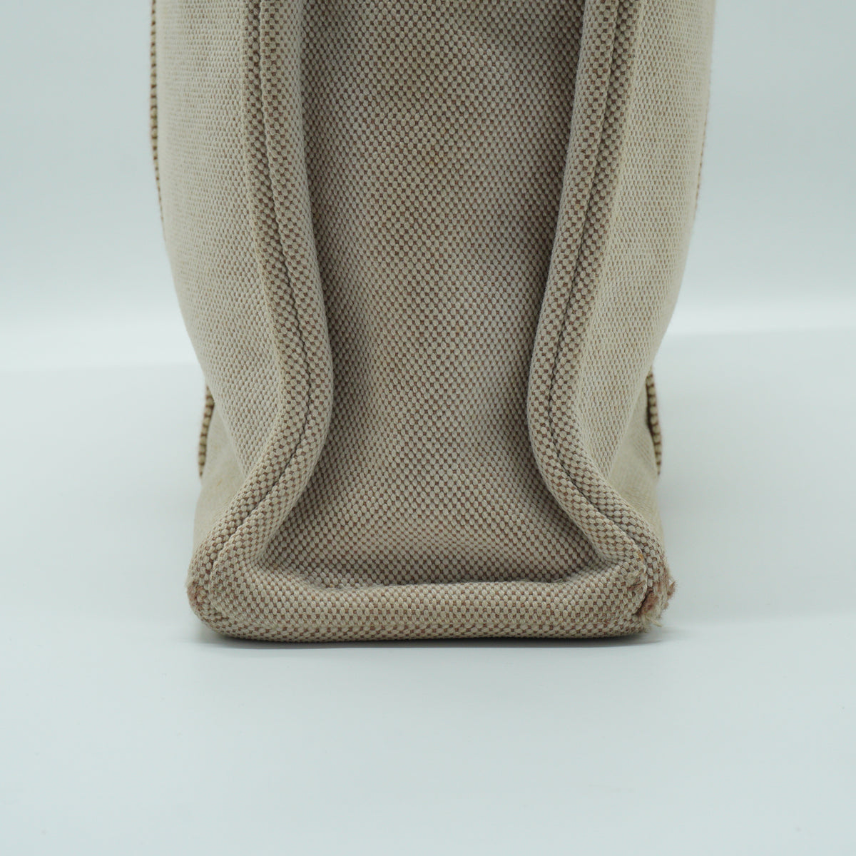 Hermes Herline Large Canvas Beige Tote Bag SHW