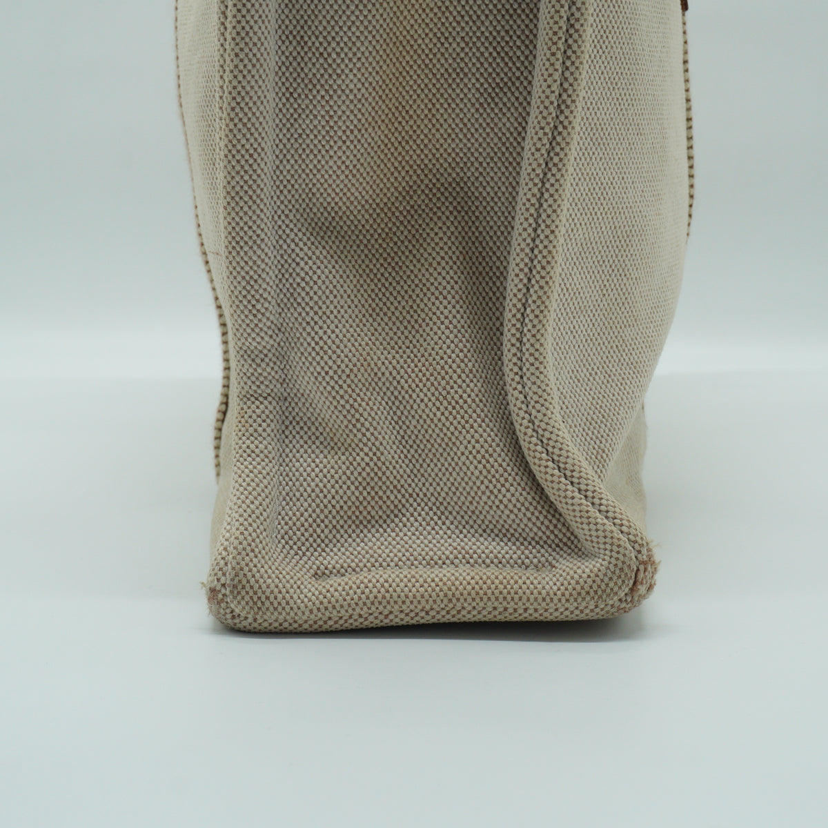 Hermes Herline Large Canvas Beige Tote Bag SHW