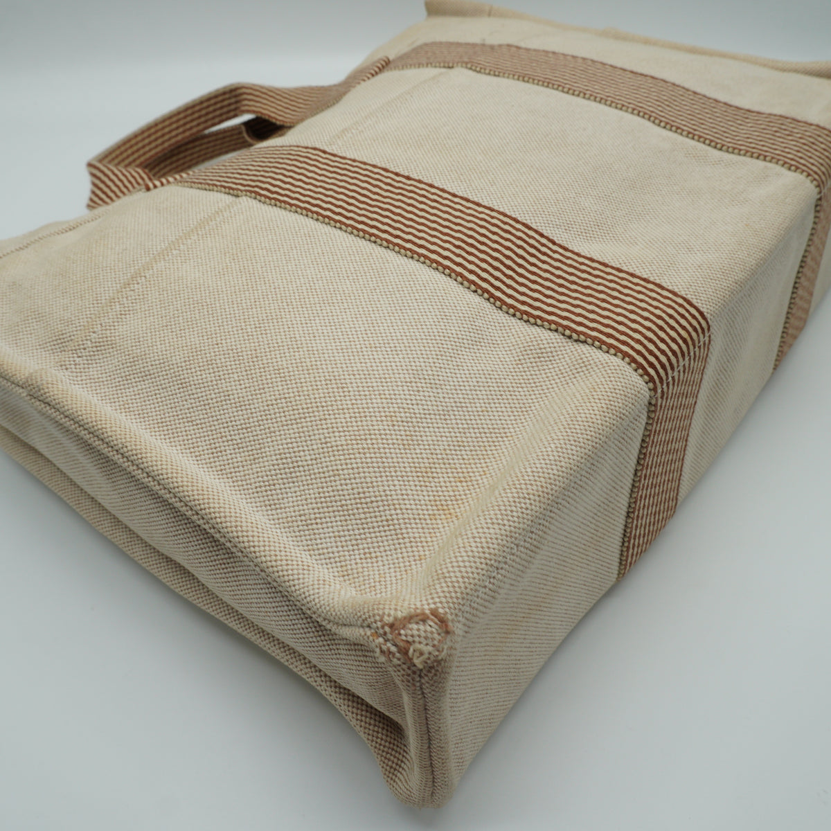 Hermes Herline Large Canvas Beige Tote Bag SHW