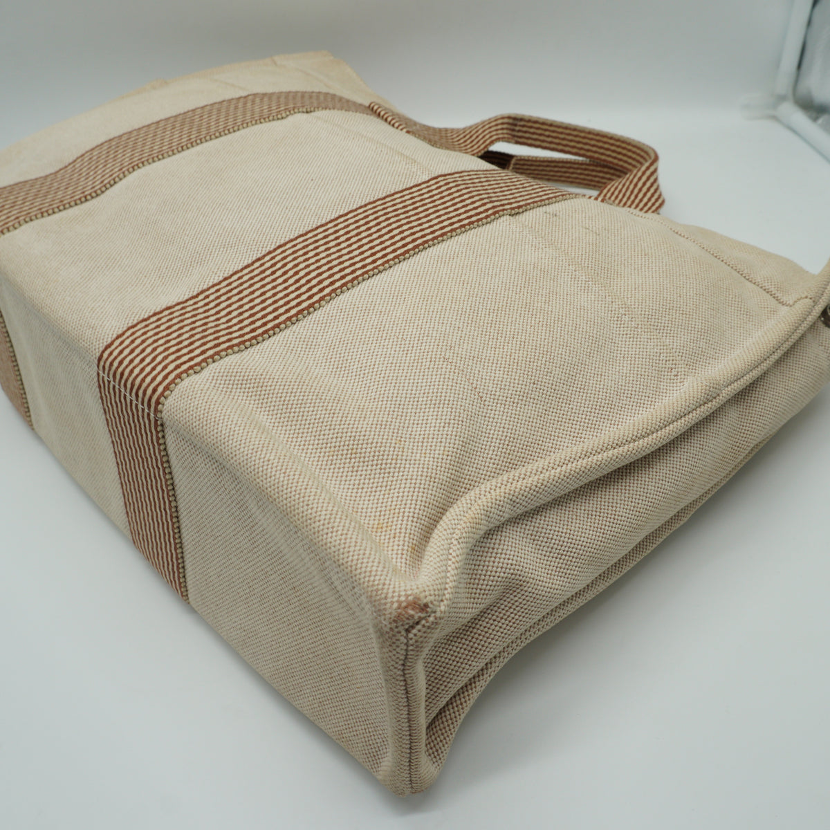 Hermes Herline Large Canvas Beige Tote Bag SHW