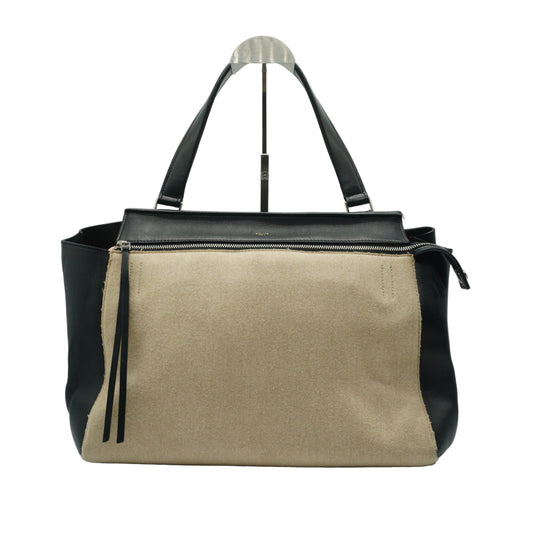 Celine Edge Black and Beige Large Bag SHW