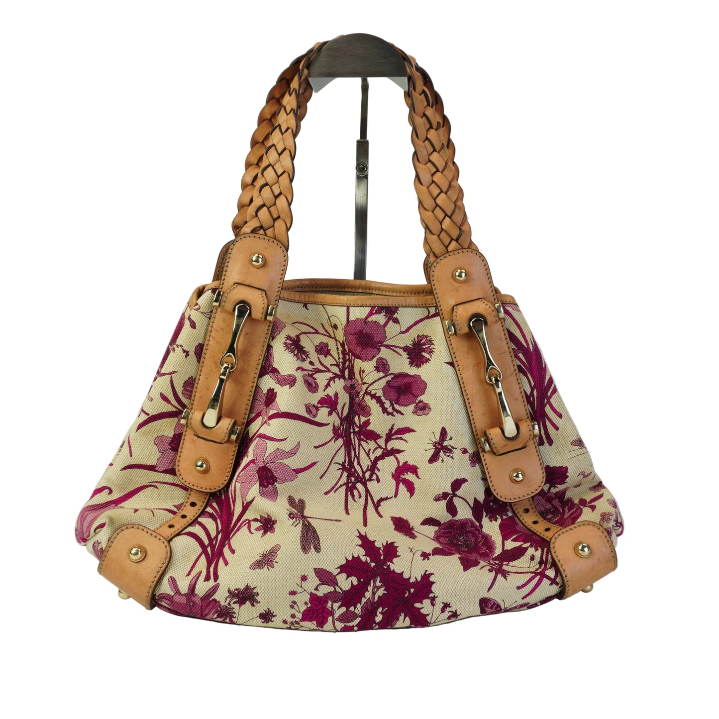 Gucci Pelham Floral Canvas Hobo Bag Medium GHW