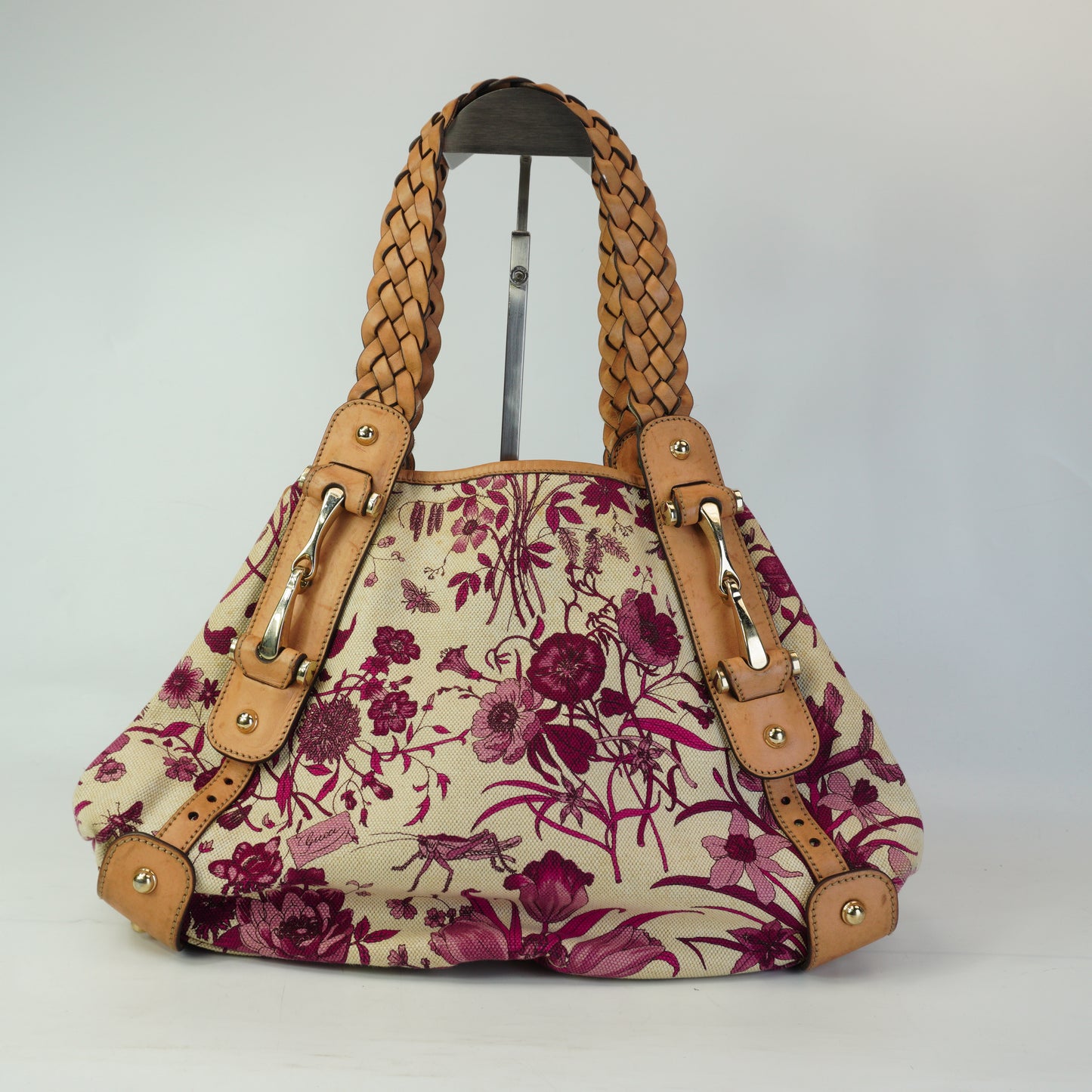 Gucci Pelham Floral Canvas Hobo Bag Medium GHW