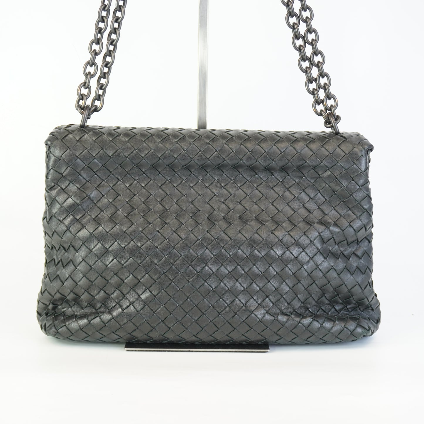 Bottega Veneta Intrecciato Medium Flap Black Bag MHW
