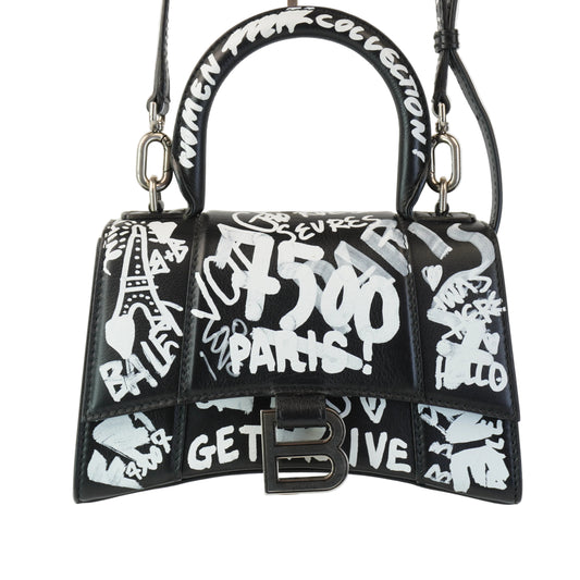 Balenciaga Hourglass XS Graffiti top-handle bag