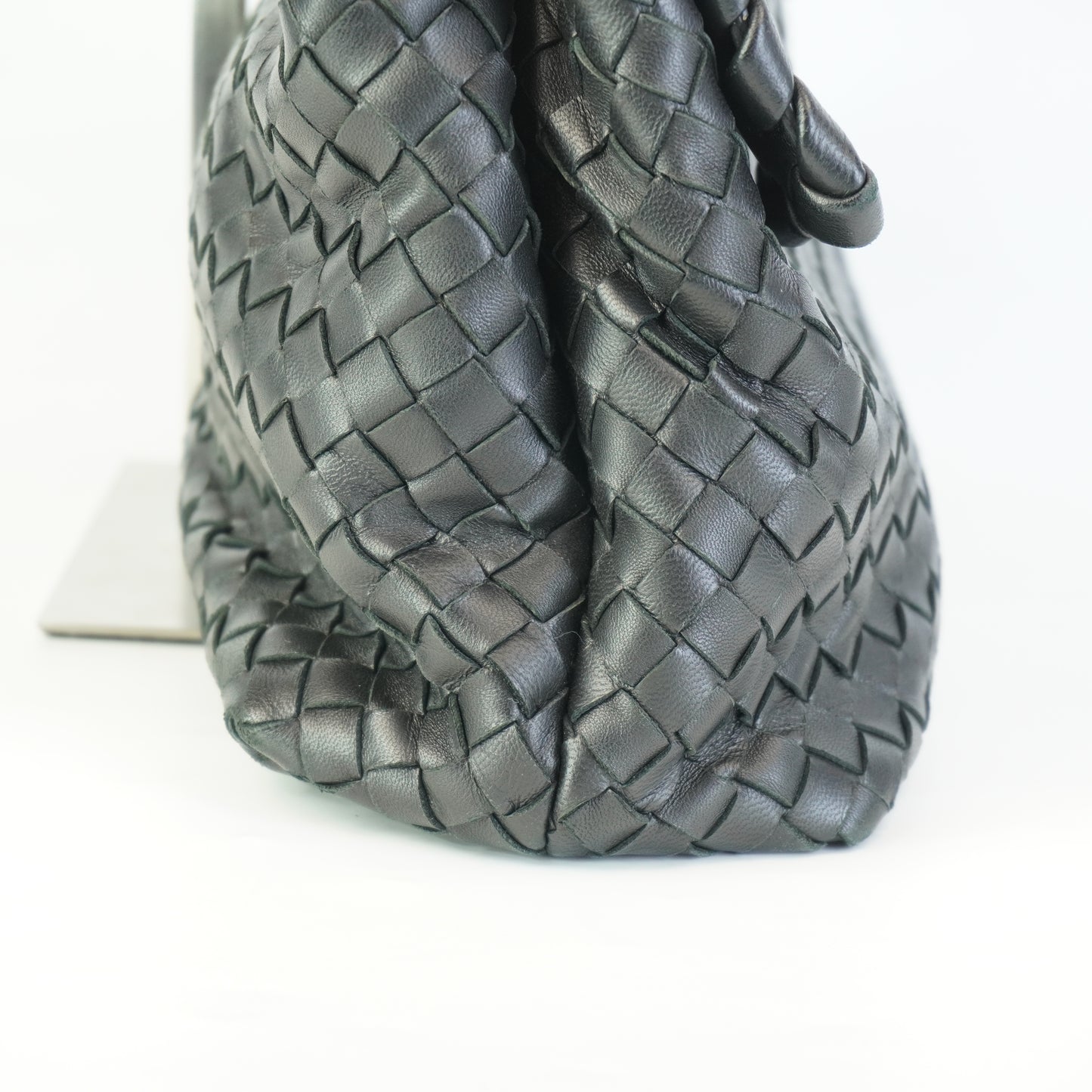 Bottega Veneta Intrecciato Medium Flap Black Bag MHW