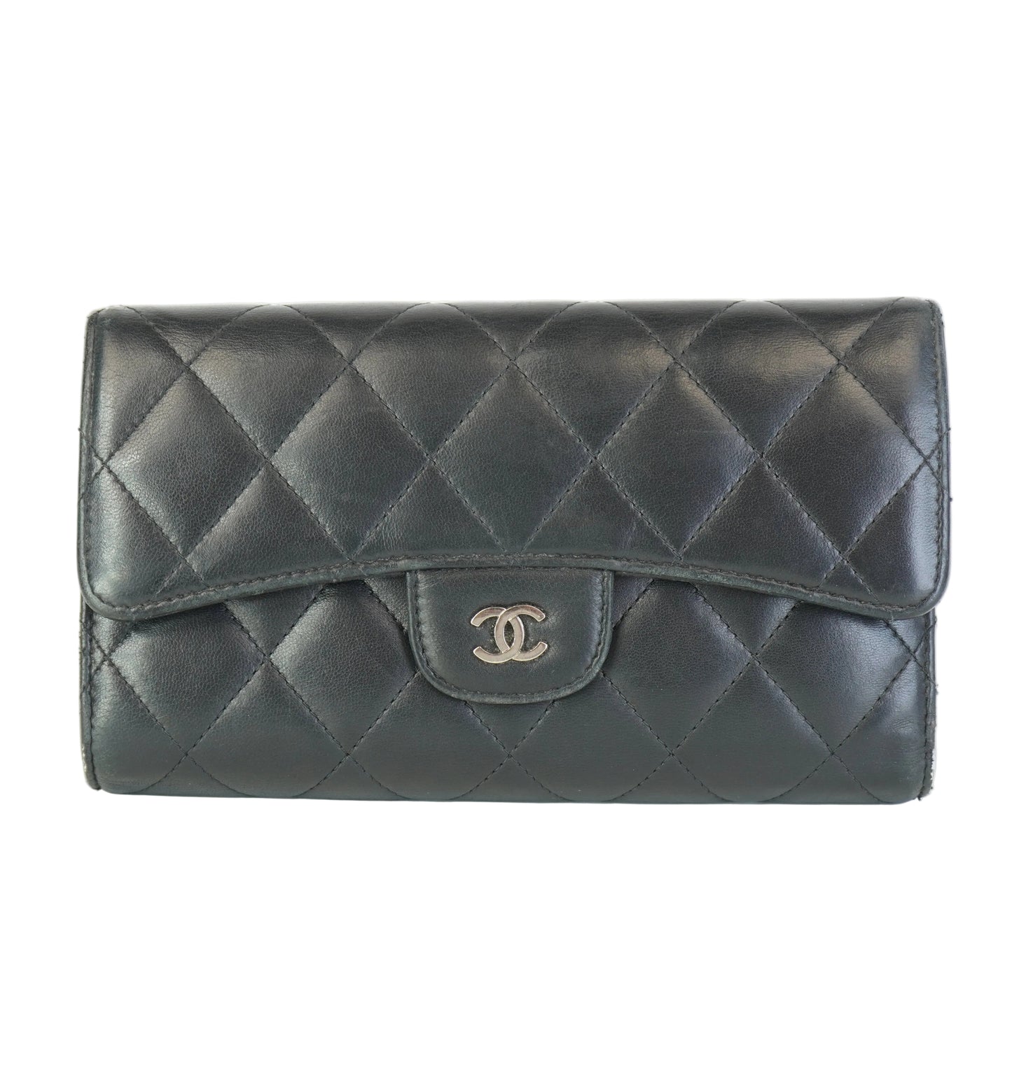 Chanel Long Flap Wallet Black