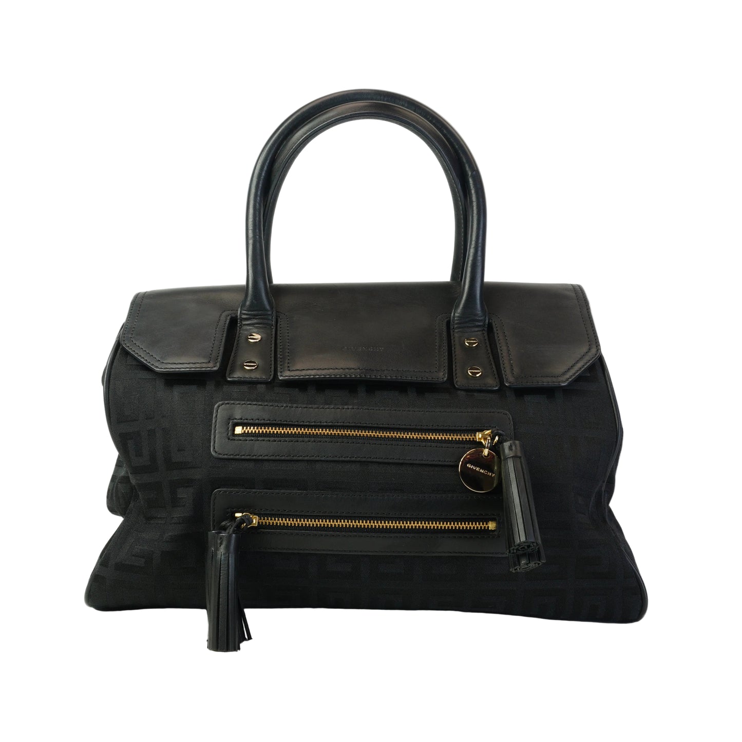 Givenchy Vintage 4G Monogram Tassel Flap Handbag Black Medium GHW