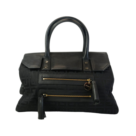 Givenchy Vintage 4G Monogram Tassel Flap Handbag Black Medium GHW