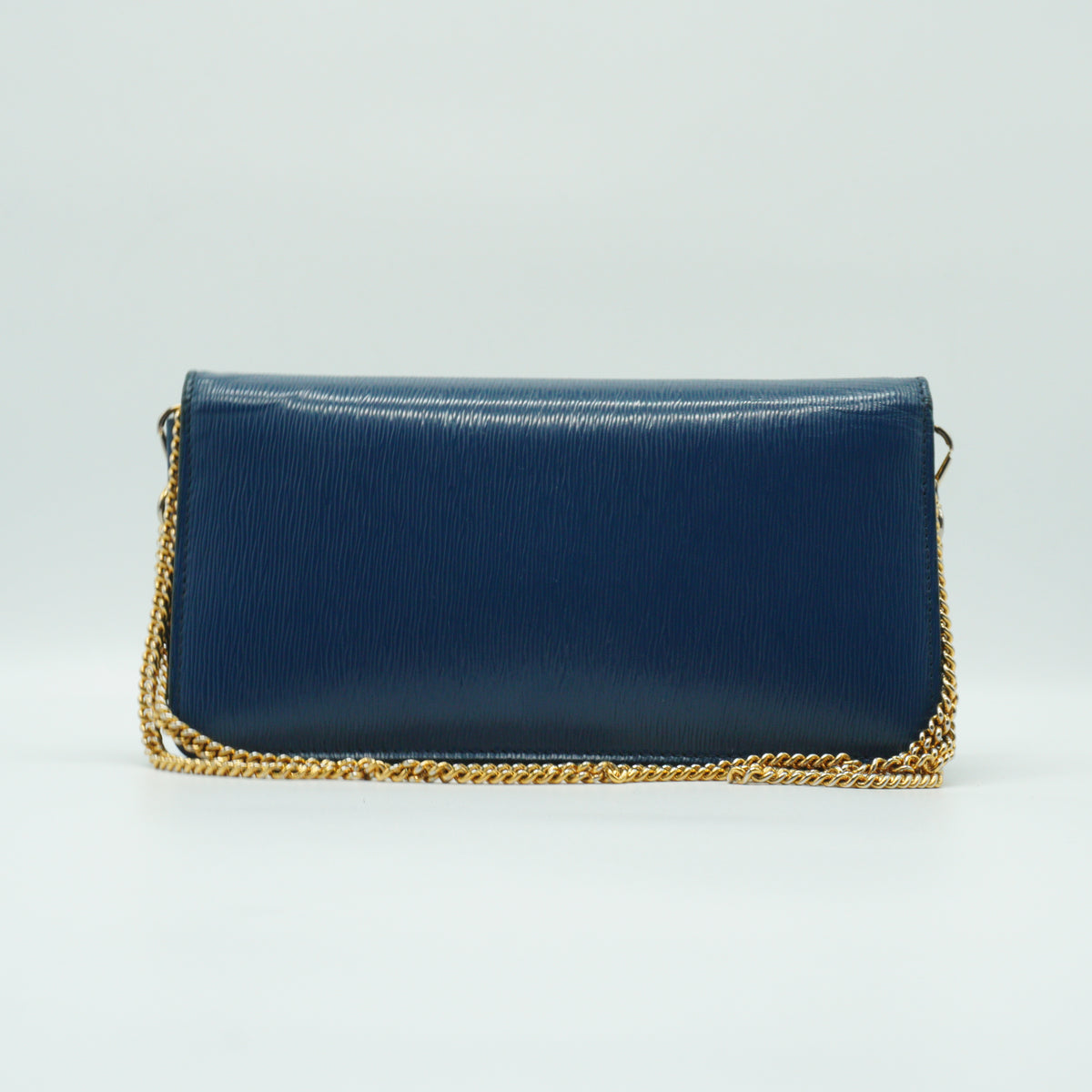 Prada Vitello Small Move Wallet Blue GHW