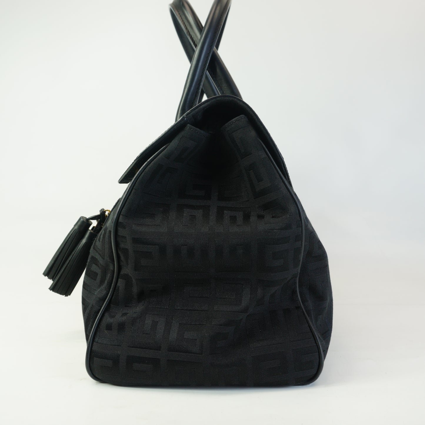 Givenchy Vintage 4G Monogram Tassel Flap Handbag Black Medium GHW