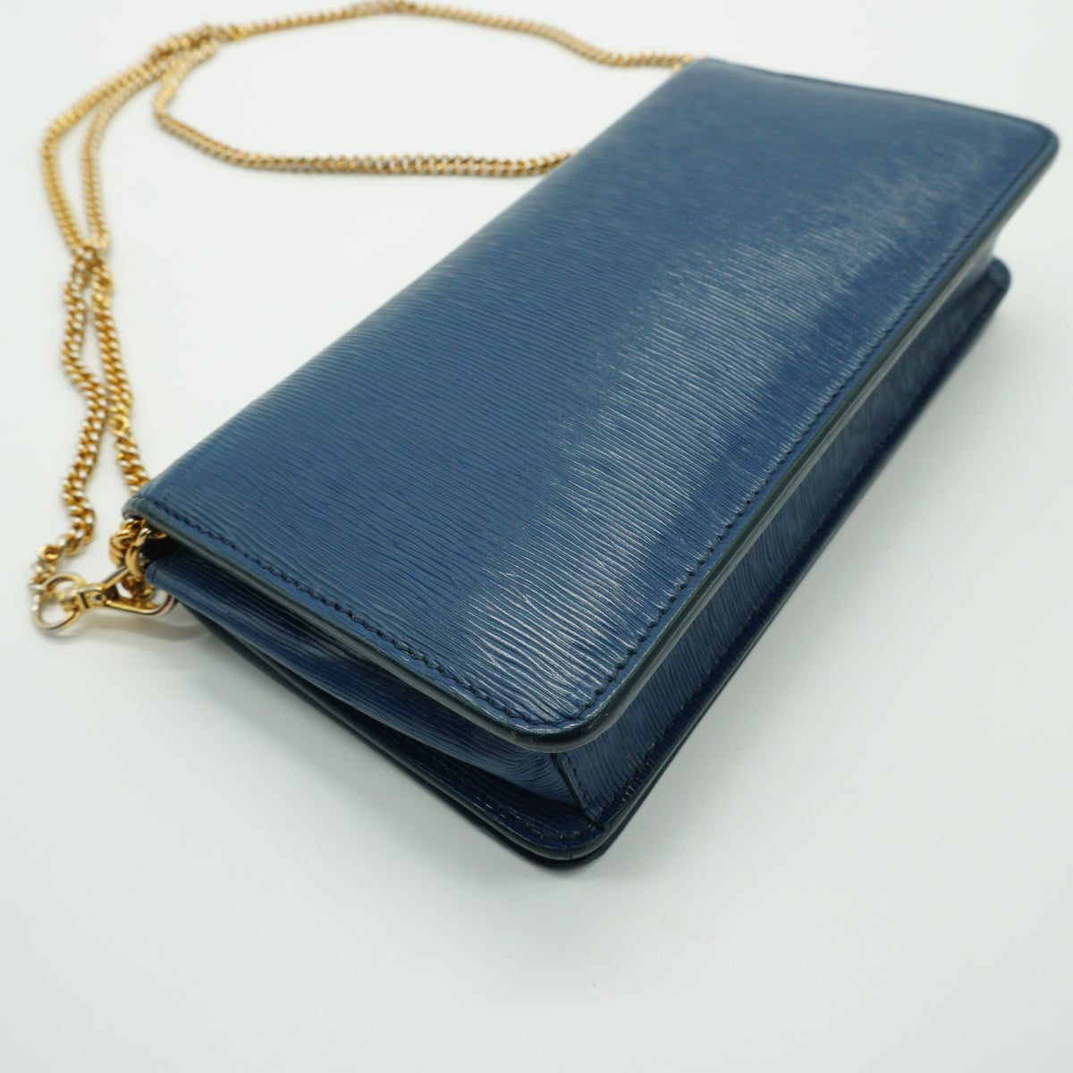 Prada Vitello Small Move Wallet Blue GHW