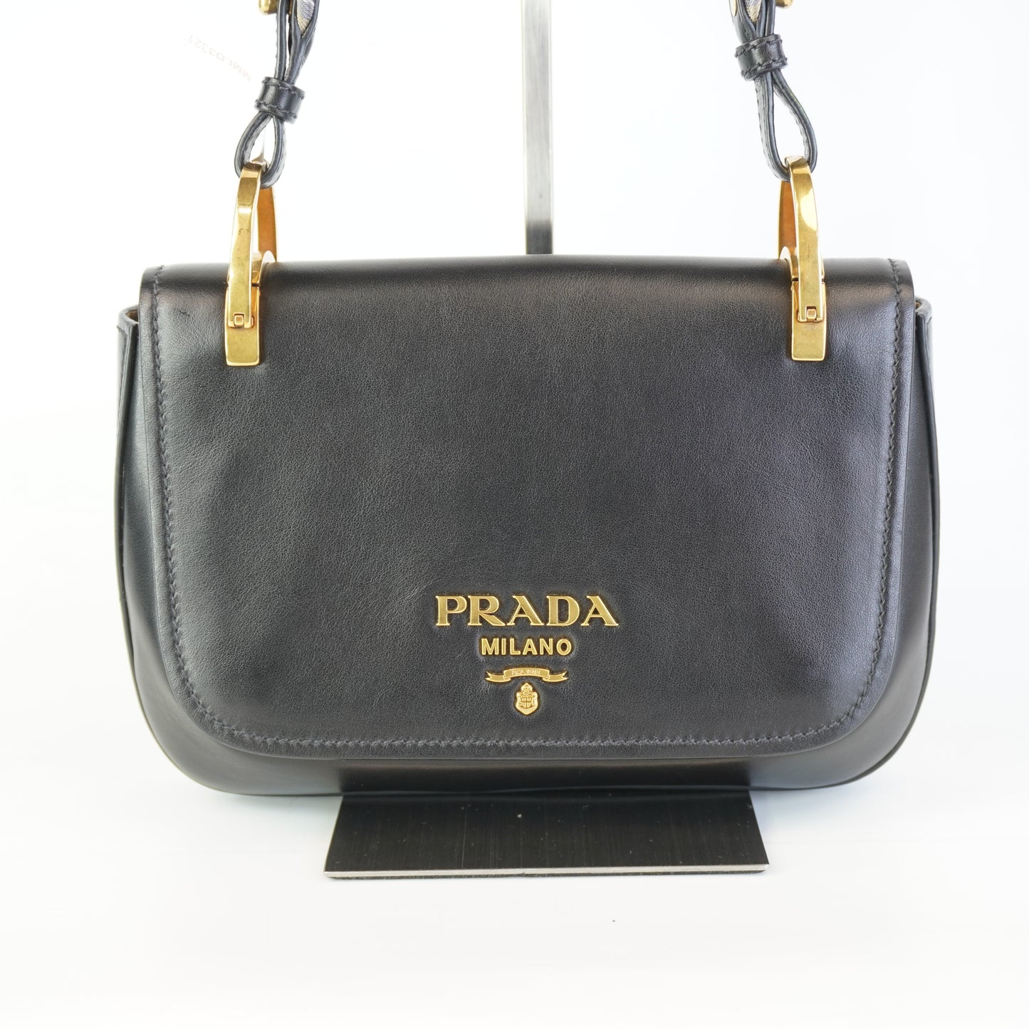 Prada Pionniere Saddle Black Small GHW