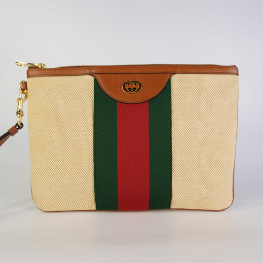 Gucci Vintage Canvas Web Ophidia Pouch