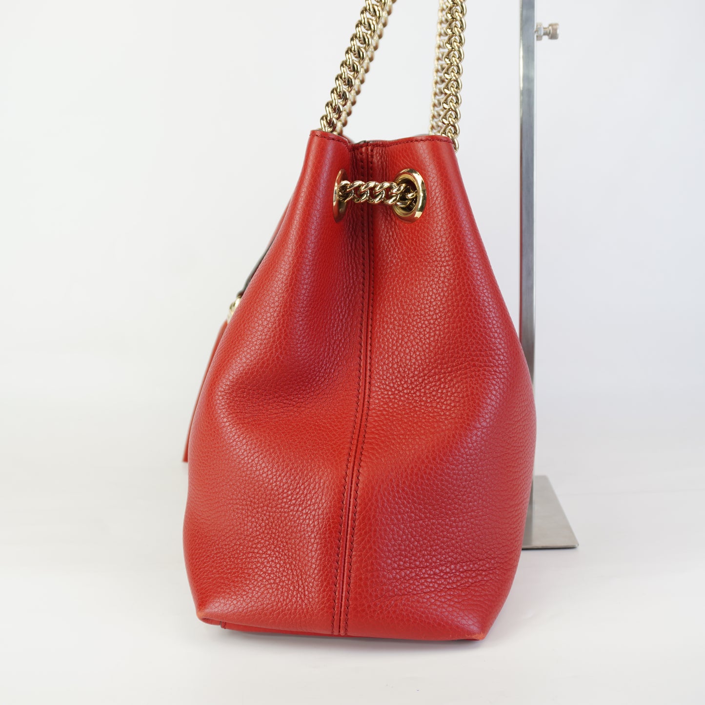 Gucci Soho Chain Tote Red Large GHW