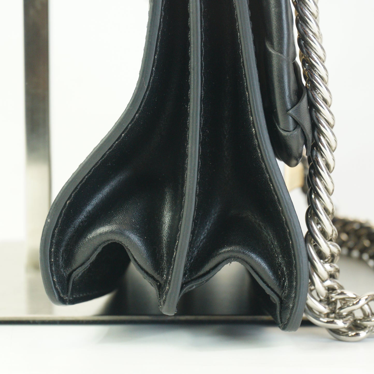 Fendi Kan I Black Python Leather Lace Mini SHW