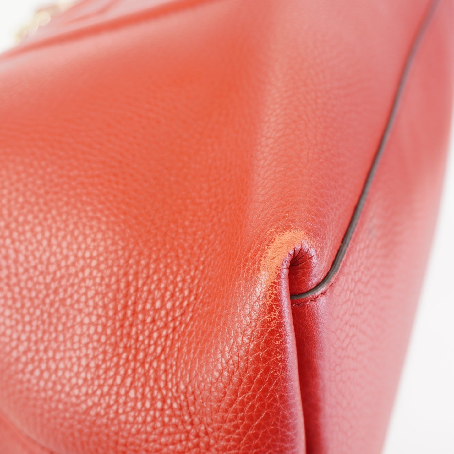 Gucci Soho Chain Tote Red Large GHW
