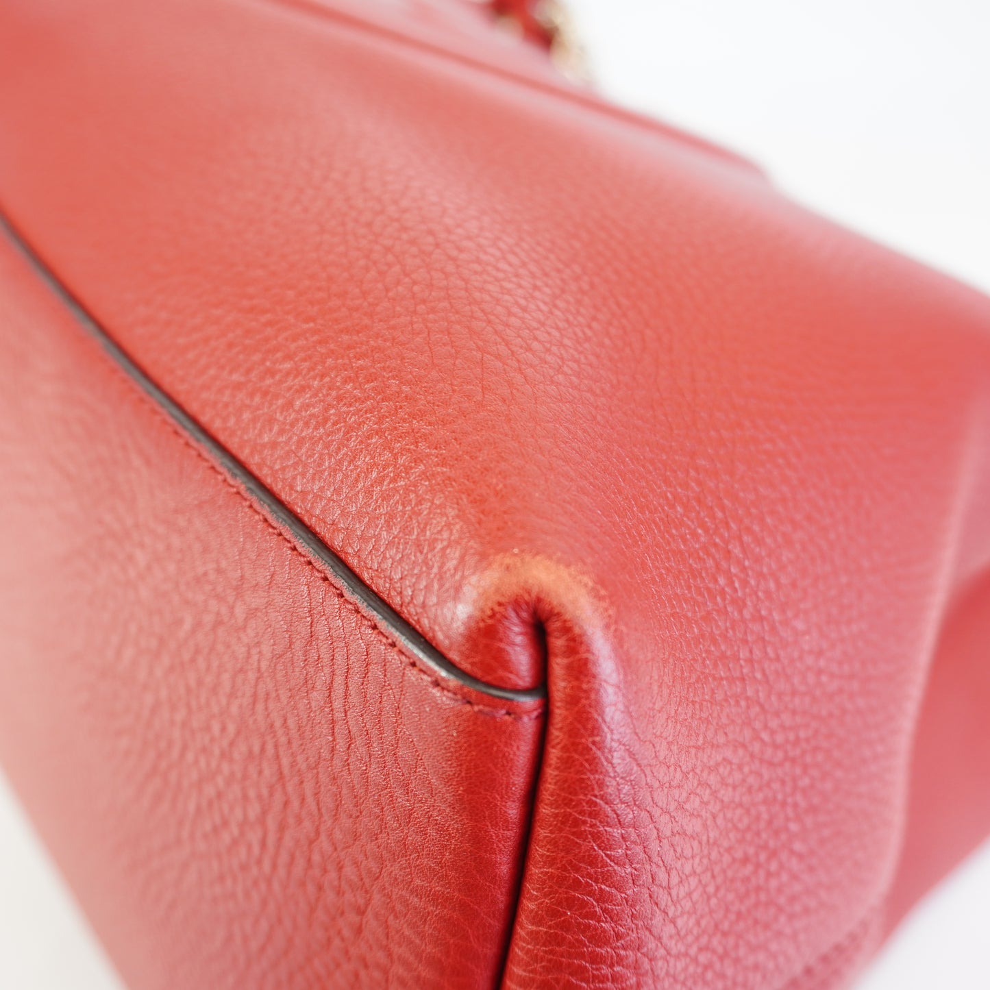 Gucci Soho Chain Tote Red Large GHW
