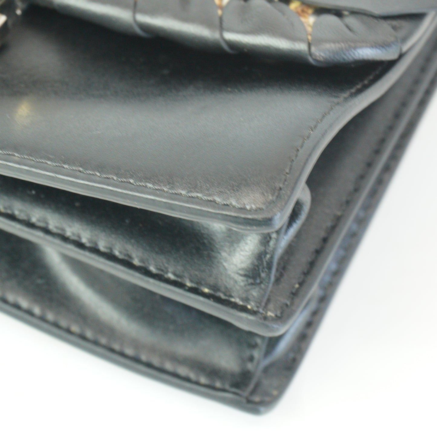 Fendi Kan I Black Python Leather Lace Mini SHW