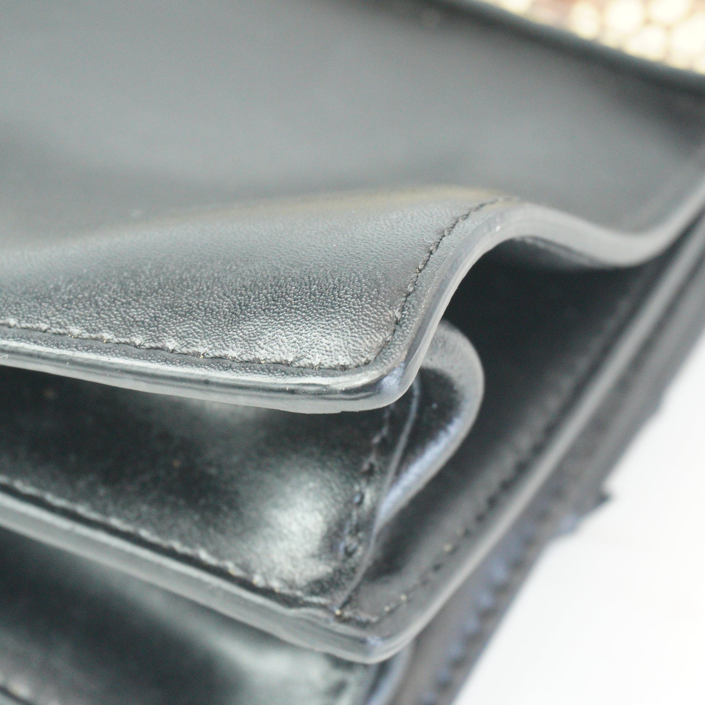 Fendi Kan I Black Python Leather Lace Mini SHW