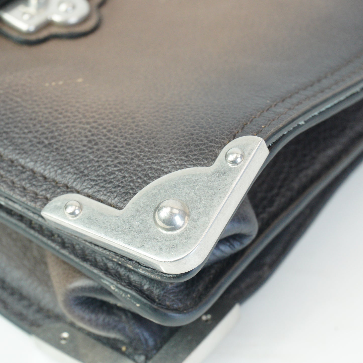Prada Cashier Shoulder Bag Fumo Small SHW