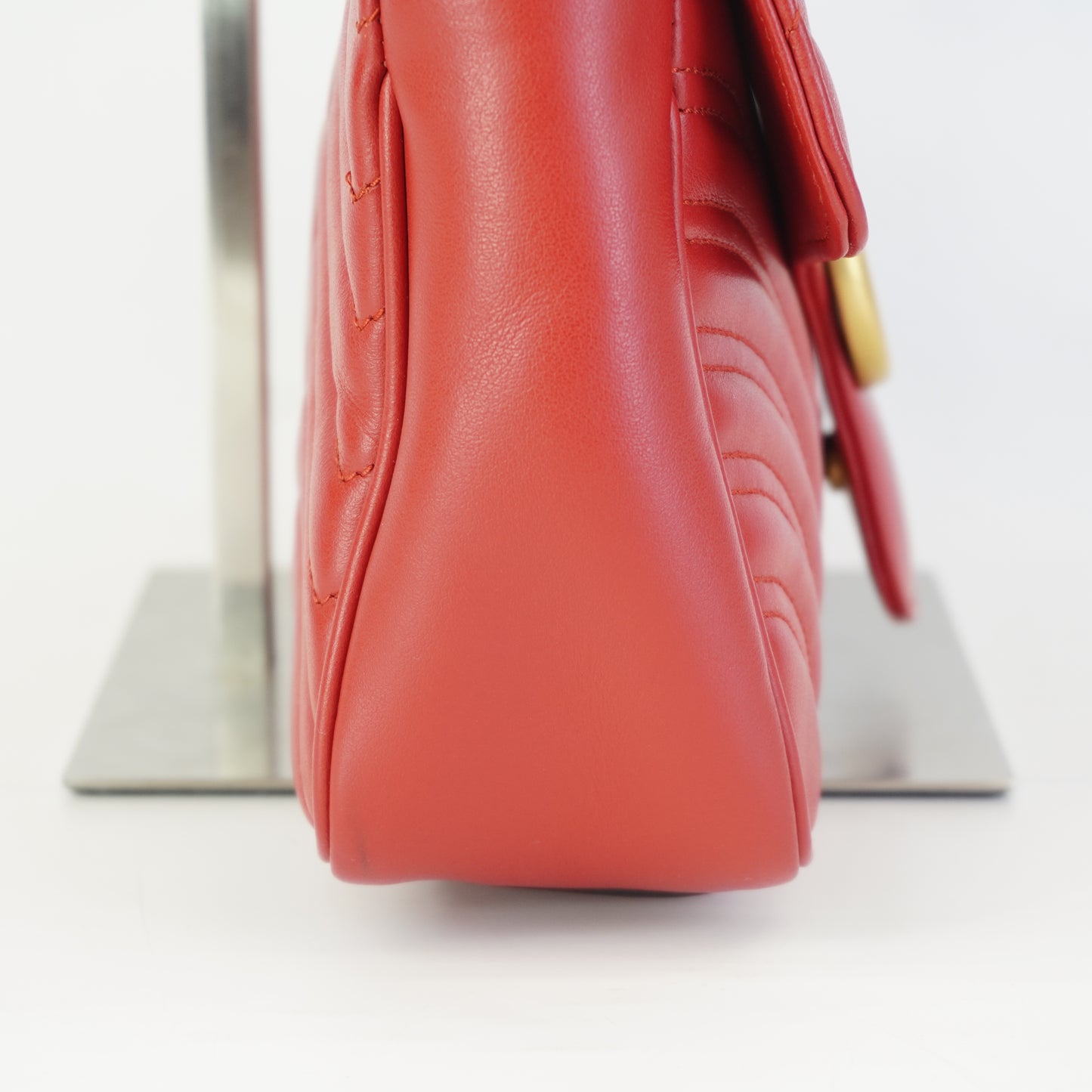 Gucci GG Marmont Matelasse Medium Red Shoulder Bag GHW