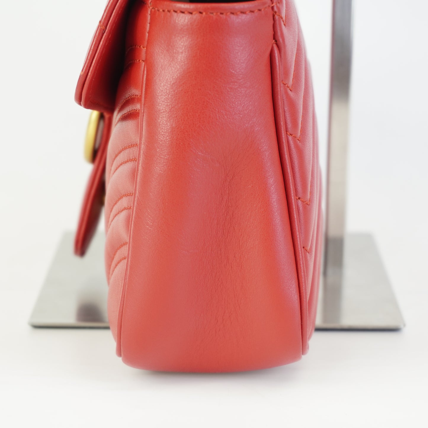 Gucci GG Marmont Matelasse Medium Red Shoulder Bag GHW
