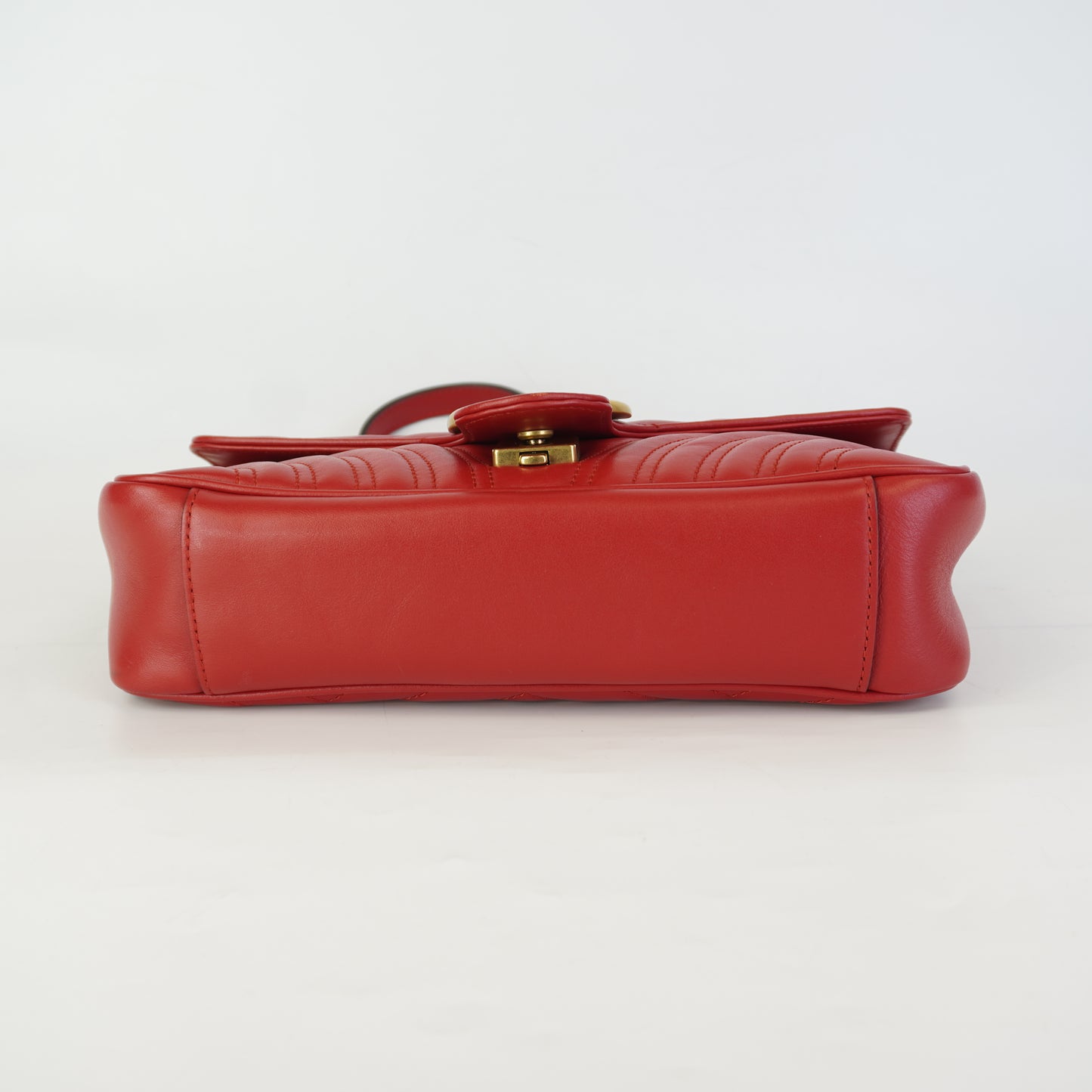 Gucci GG Marmont Matelasse Medium Red Shoulder Bag GHW